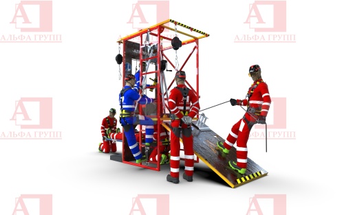 Учебно-тренировочный полигон Альпинист-2-0 (2,9м + без бревна) от АЛЬФА ГРУПП для практических занятий на высоте и в замкнутом пространстве с применением средств индивидуальной защиты и стационарных анкерных систем.  